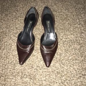 REAL ITALIAN DESIGNER LEATHER POINTED TOE HEELS